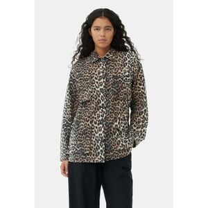 GANNI Leopard Cotton Canvas Jacket
